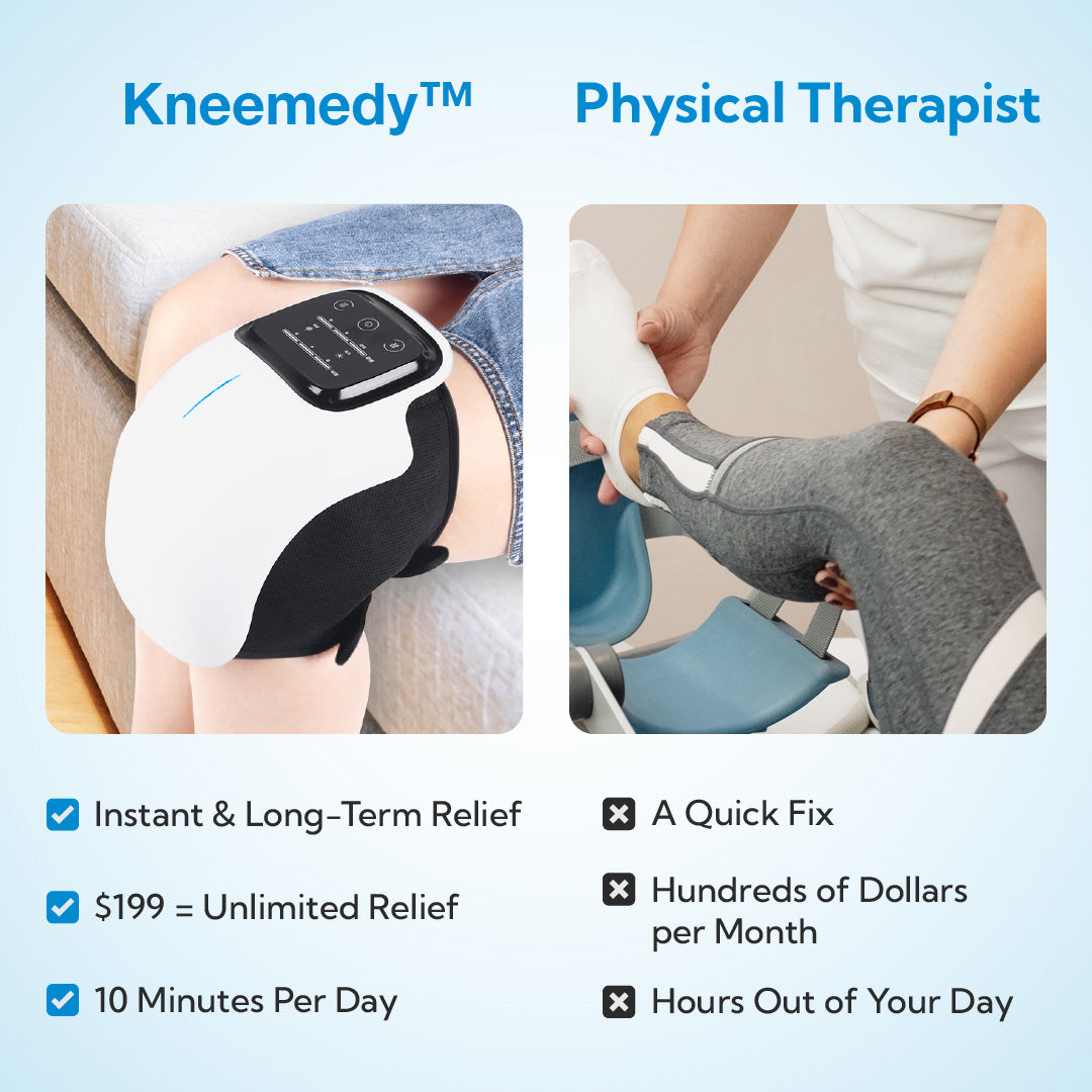  Kneemedy Knee Massager with Heat and Red Light Therapy, 2023  New Knee Bliss Knee Massager, Knead Relief Pro Cordless Knee Massager,  Vibration Compression LED Screen for Relief Knee Joint Pain (1set) 